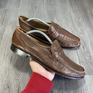 Carlo Martino Brown Loafers Shoes Men's 11 Leather Italy Tassels